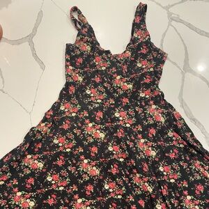 Sparkle & Fade Floral  Dress - Black and Pink